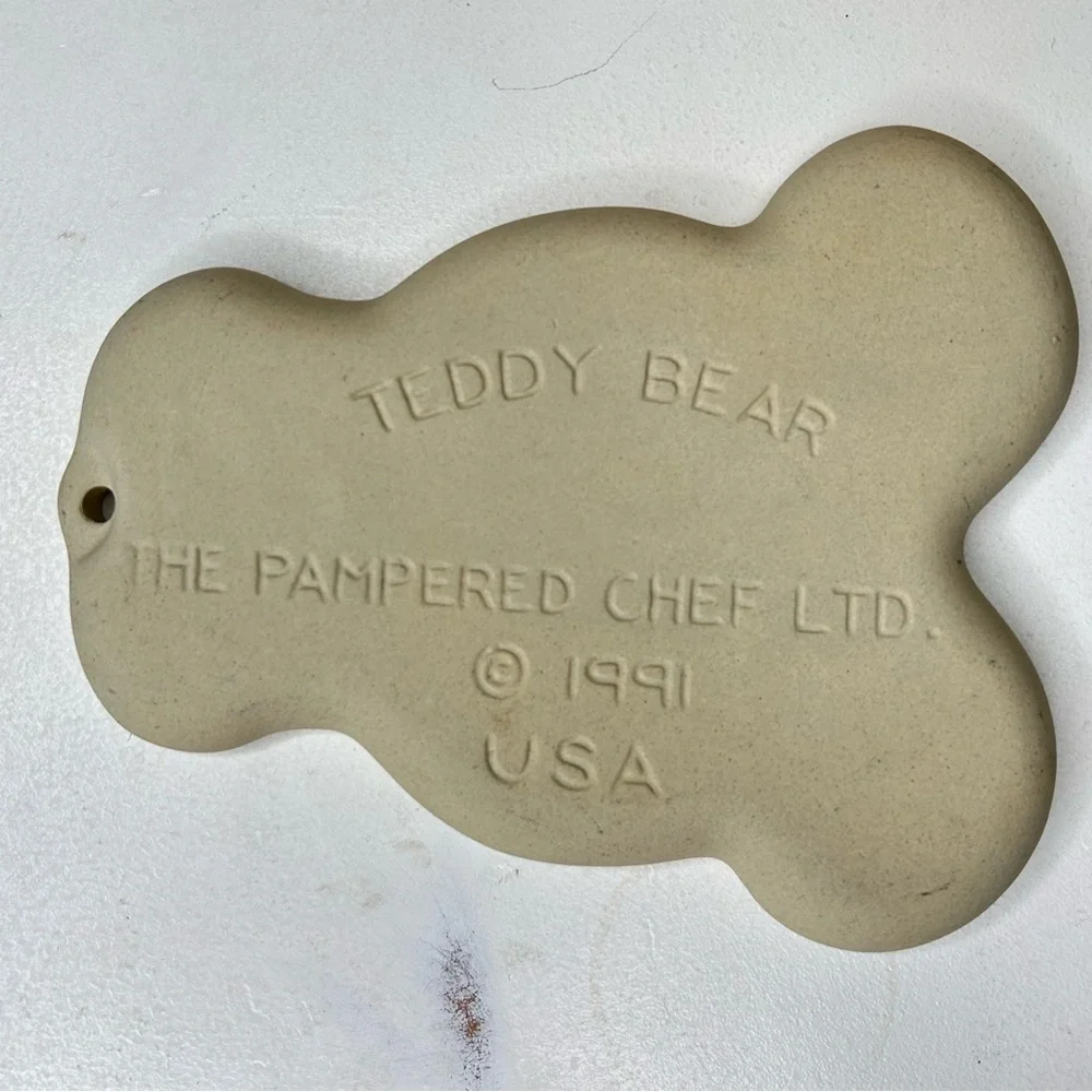 Pampered Chef 90s Stoneware cookie molds teddy, sunflowers, fruit bowl